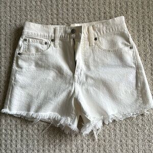 Madewell High Rise White Denim Shorts, Size 26